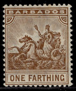 BARBADOS EDVII SG163, ¼d brown, M MINT. Cat £11.