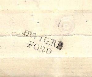 Great Britain Cover 1788 GB *HEREFORD* First Type Mileage Mark{CBP £120+}MS2763