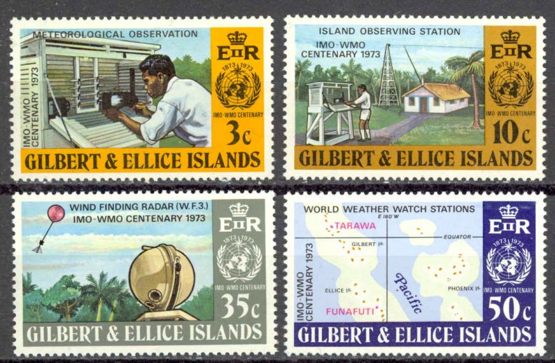 Gilbert & Ellice Islands Sc# 218-221 MNH 1973 WMO Issue