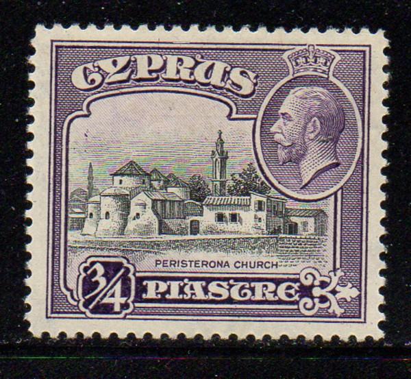 Cyprus Sc 127 1934 3/4 pi G V & Church stamp mint