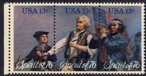 #1629-31 13 cent Spirit of '76, strip of 3 mint OG NH VF