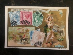 Mint Liebig Company Fleisch Extract Ceylon Stamp on Stamp Postcard