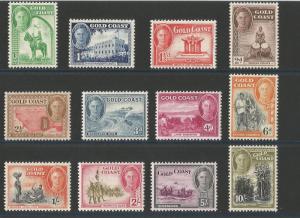 Gold Coast 1948 KGVI  SG135-46 Definitive set of 12, fresh gum, MVLH