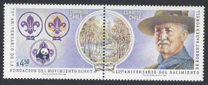 Chile #623, MNH pair, scouting, issued 1982