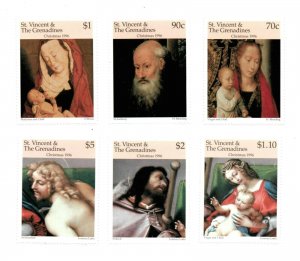 St. Vincent 1996 SC# 2359-64 Christmas Art, Paintings - Set of 6 Stamps - MNH