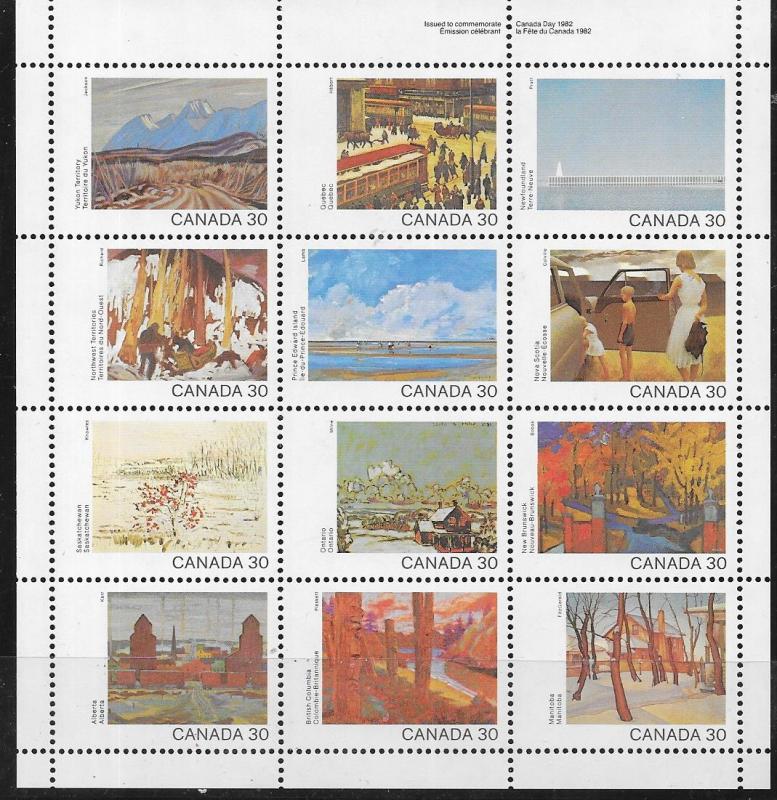 Canada #966a Miniture sheet of 12 Paintings  (MNH) CV $8.00