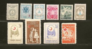 Turkey Lot of 10 Different Older Back of Book Stamps MNH