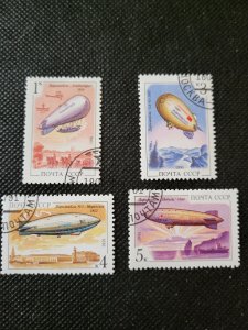Russia, 1991, set of 4 Russian blimps, used, SCV $2.00