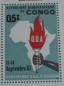 ​CONGO STAMP:1967 CONFERENCE O.U.A. KINSHASA MNH S/S SHEET WITH ORIGINAL GUM