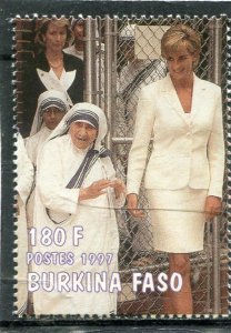 Burkina-Faso 1997 PRINCESS DIANA & MOTHER TERESA 1 value Perforated Mint (NH)