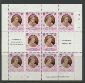 Tuvalu - Scott 137 - Queen Mother Birthday -1980 - MNH - Sheet of 10 Stamps