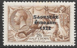 IRELAND SG64aa 1922 FREE STATE 2/6 PALE BROWN MTD MINT*