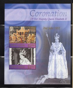St. Lucia 2003 $2.50 Souvenir Sheet of 2 Coronation, Scott 1173 MNH