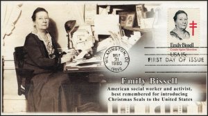 AO-1823, 1980, Emily Bissell, Add-on Cachet, First Day Cover, SC 1823, Christmas