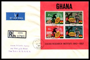 Ghana 326a Souvenir Sheet Typed FDC