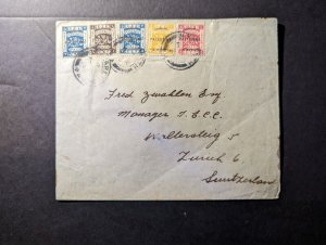 1925 Egyptian Expeditionary Force Cover Nazareth Palestine to Zurich Switzerland