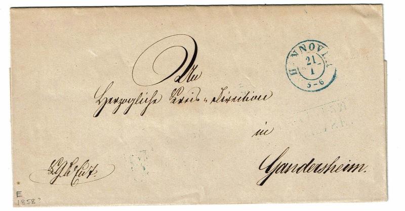 Hanover 1858 Stampless Cover - Z253