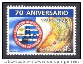 URUGUAY Sc#2135 MNH STAMP Broker's association - Flag South America Map