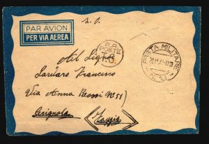 Libya 1942 Cirene APO Airmail Cover to Foggia - Z17702