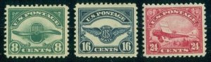 US #C4-6, Complete Airmail set, og, NH, XF, Scott $285.00+