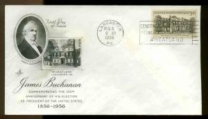 1081 WHEATLAND FDC LANCASTER, PA UNOFFICIAL SLOGAN CANCEL ARTCRAFT  UNADDRESSED