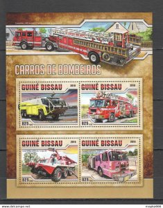 2016 Guinea-Bissau Transport Fire Trucks 1Kb ** Stamps St867