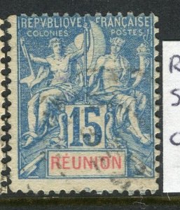 FRENCH COLONIES; REUNION 1890s classic Tablet type issue used 15c. value