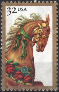 SC#2976 32¢ Carousel Horses: Palamino Scott (1995) Used