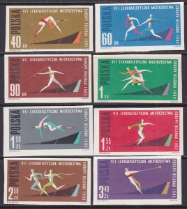 Poland 1962 Sc 1079-86 Belgrade 7th European Athletic Championship IMP Stamp MH