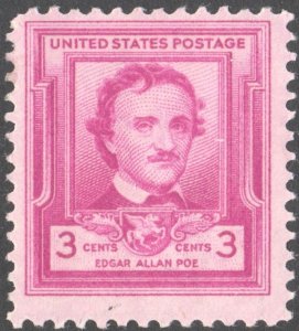SC#986 3¢ Edgar Allan Poe Single (1949) MNH