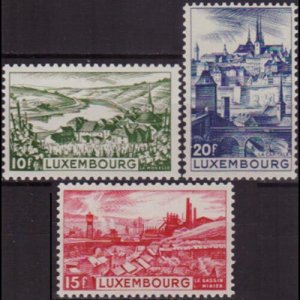 LUXEMBOURG 1948 - Scott# 247a-9a Scenes New Cols. 10-20f LH