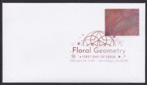 US 5755 Floral Geometry Red DCP FDC 2023