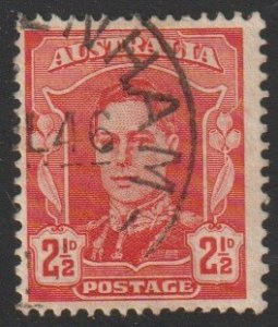 Australia SC# 194 - (2.5p) - King George VI, red, pf 15x14, Used Single