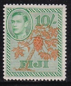 Album Trésors Fiji Scott #131A 10sh George VI Papaye Arbre Mint à Charnières