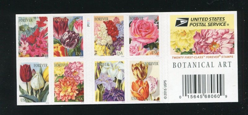 5042 - 5051 Botanical Art Complete Booklet of 20 Forever Stamps MNH