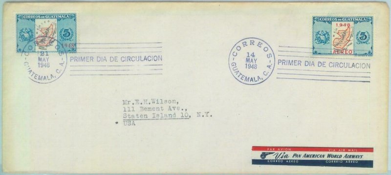 84282  - GUATEMALA  - Postal History -  FDC COVER  1948  Maps BIDS