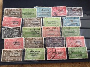 India States Travancore  mixed unused or used stamps A12524