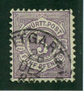 German States - Wurttemberg 1875 #58 U SCV(2024)=$0.60