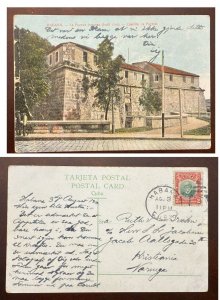 D)1918, CUBA, CIRCULATED POSTCARD FROM HAVANA CUBA TO NORWAY, CASTILLO