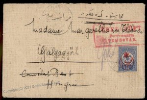 Turkey WWI Censored Redirected Cover to Hungary G72430