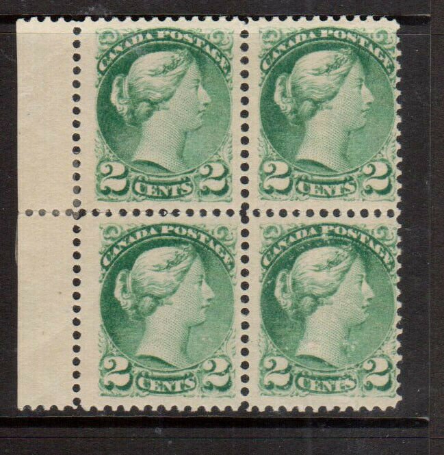 Canada #36 (SG #82) Mint Fine - Very Fine Margin Block Grass Green Shade