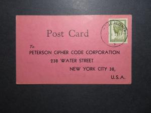 Greece 1955 Postcard to New York / Light Crease - Z11976