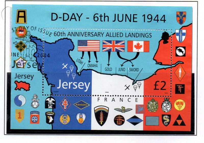 Jersey Sc 1130 2004 £2 D Day Landings stamp sheet used