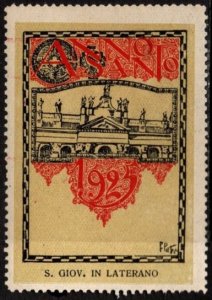 1925 Italy Poster Stamp Holy Year Ordinary Jubilee Commem Basilica St. John