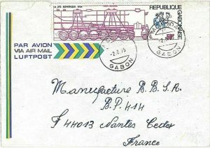 16045 - GABON - POSTAL HISTORY - AIRMAIL COVER to FRANCE 1975 Trains Railway-
