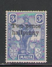 Malta Sc 115 1925 2 ½ Malta stamp mint