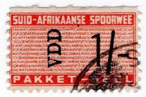 (I.B) South Africa Railways : Parcel Stamp 1/- (small format)