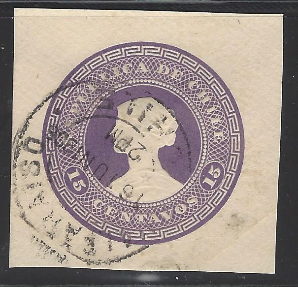 Chile H&G # C1, cut square pse postal stationery reg.envelope, issued 1900