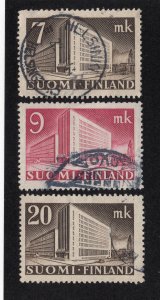 Finland 1942-45 7m, 9m & 20m Post Office, Scott 219A, 219B, 248 used