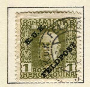 AUSTRIA; 1915 early KUK FELDPOST Optd issue fine used 1h. value